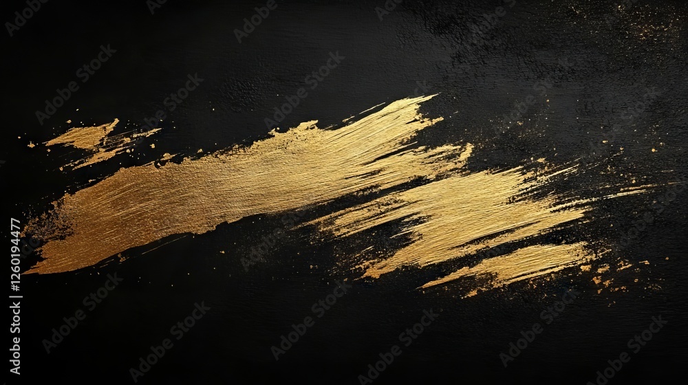 Aufkleber golden paint stroke on a black canvas creating a dynamic artistic effect