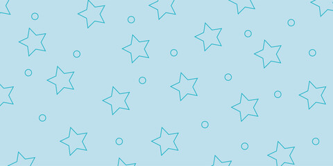 Seamless pattern with stars and polka dots. Cute, baby design for new boy. Pattern for nursery decor, for babies