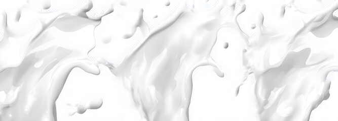 Set of white milk splashes, isolated on a transparent background. Cutout PNG file with a clipping path for Adobe Illustrator. 
