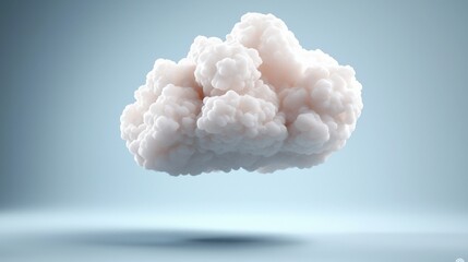 Floating white cloud digital environment 3d render minimalistic style conceptual viewpoint for...