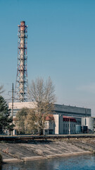 Obraz premium destroyed structures of industrial power engineering in Ukraine