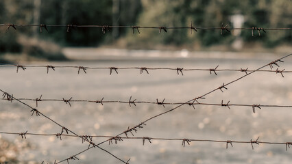 barbed wire fence in Chernobyl Ukraine