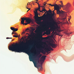 Fototapeta premium smoke, people, smoking
