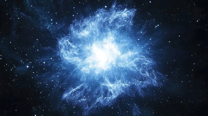 Obraz premium Deep-space nebula with glowing stars and cosmic dust. Stunning celestial view with bright lights and interstellar clouds. Beautiful galactic scene from outer space. Generative AI.