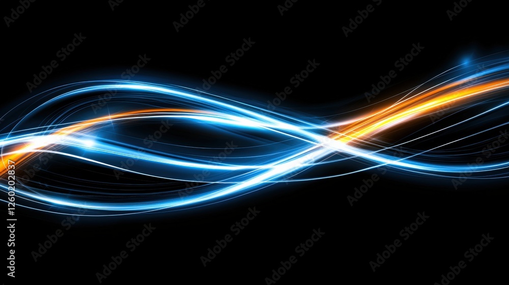 Poster dynamic electric waves abstract digital art motion graphics dark background close-up visual energy r