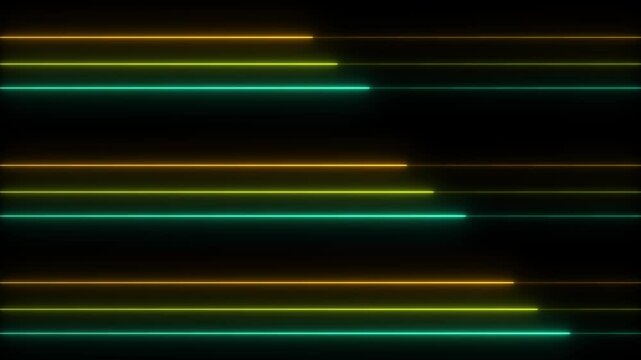 Neon lights glowing futuristic trendy color seamless neon light line technology motion background.
