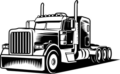 Semi Truck Duel Big Tractor Trailer Cab Fifth svg files
