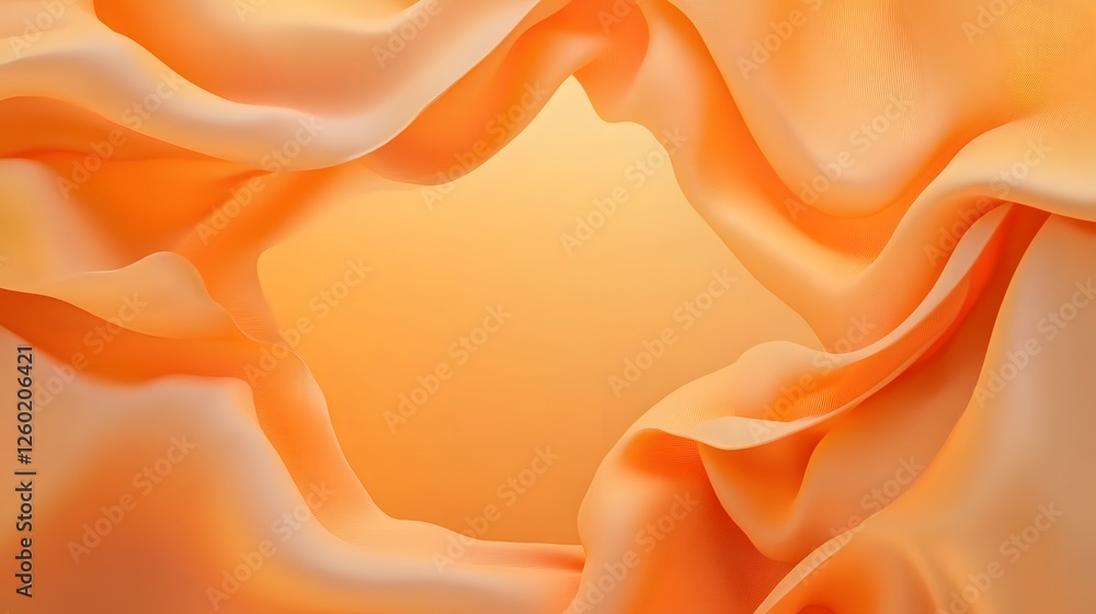 Aufkleber orange fabric drapes elegantly creating a soft and smooth background