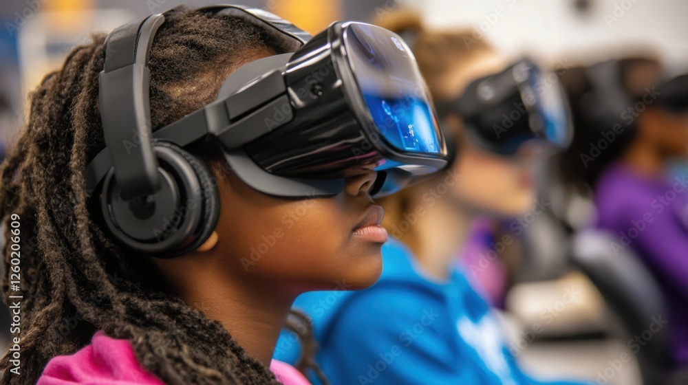 Poster vr classrooms immerse students in interactive virtual environments.