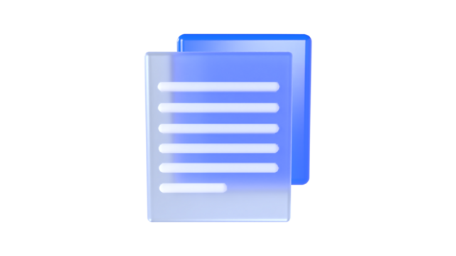Document file with glass morphism tranparent icon 3d model - Powered by Adobe