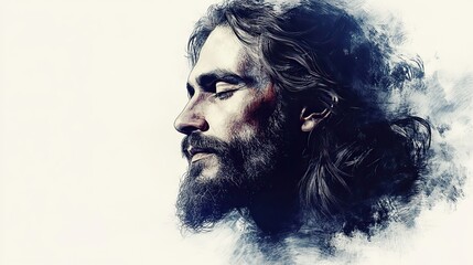 sketch of jesus on a white background