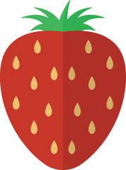Strawberry flat design on a white background