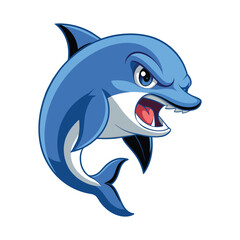Fototapeta premium angry cartoon Dolphin cartoon vector illustration