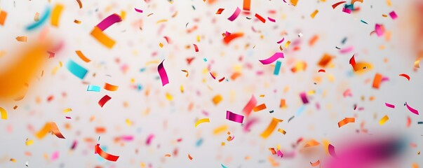 Colorful confetti falling in celebration