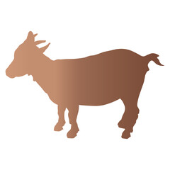 Silhouette of Sacrifice Animal. Eid Al Adha. Vector Illustration in Brown Color Design.