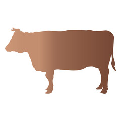 Silhouette of Sacrifice Animal. Eid Al Adha. Vector Illustration in Brown Color Design.
