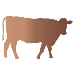 Silhouette of Sacrifice Animal. Eid Al Adha. Vector Illustration in Brown Color Design.