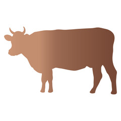 Silhouette of Sacrifice Animal. Eid Al Adha. Vector Illustration in Brown Color Design.