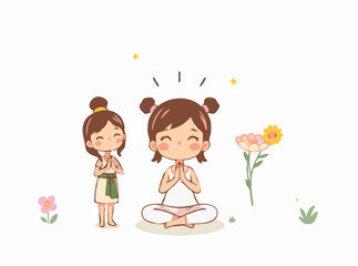 Mindfulness and Healthy Living Vector Graphics