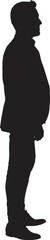vector; silhouette; side view of man standing