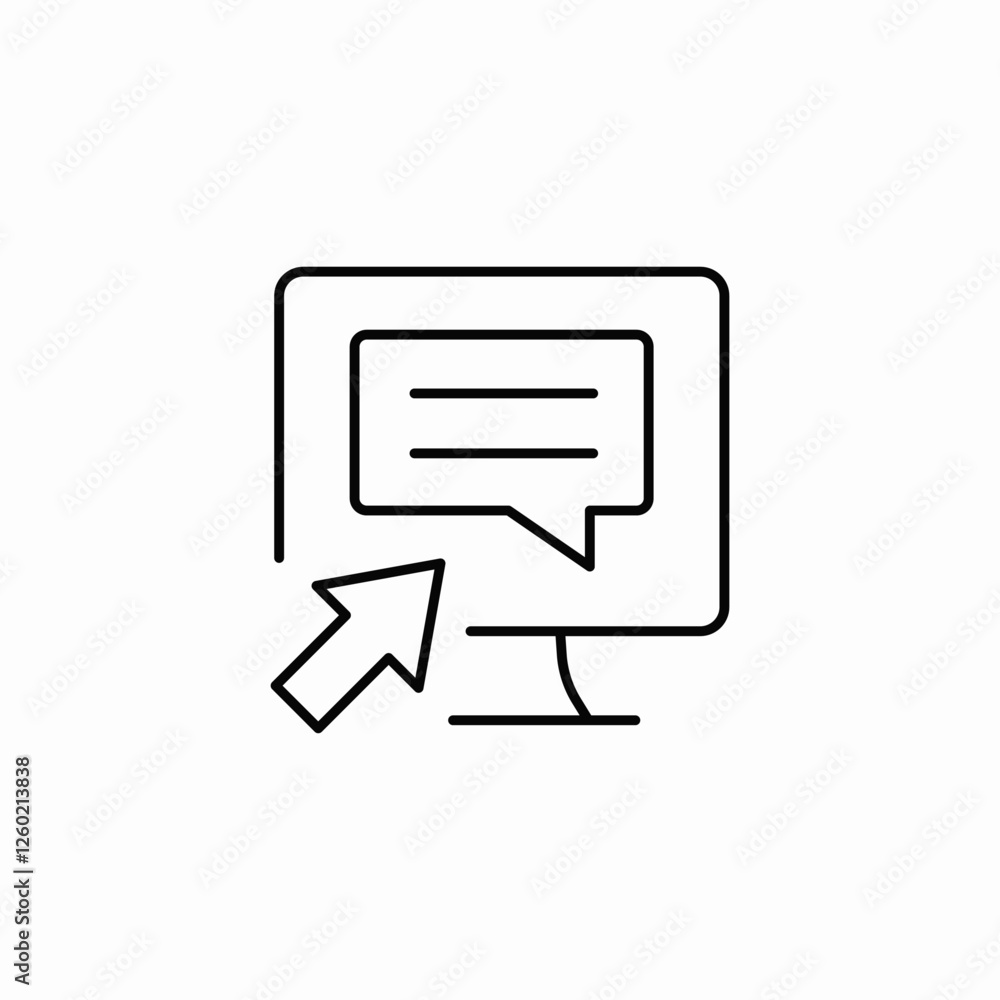Poster monitor message cursor icon vector sign
