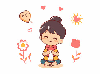 Positive Mental Health Vector Illustrations