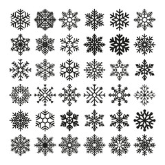 Snowflakes Vector Set Vintage Snowflake Decoration