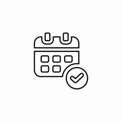 calendar check date icon vector sign
