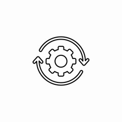 settings gear reload icon vector sign