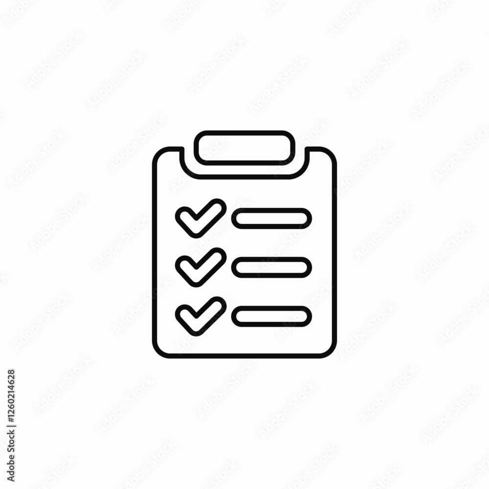 Poster checklist task list icon vector sign