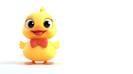 Adorable 3D Yellow Duck with Bowtie