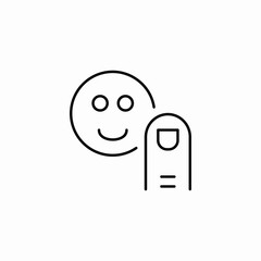 smile finger icon vector sign
