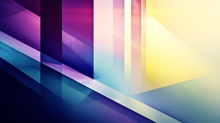 Vibrant abstract art showcases bold geometric shapes bathed in soft glowing light. AI Generated