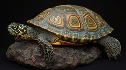 Obraz premium Stunning Close-Up of a Three-Striped Wood Turtle