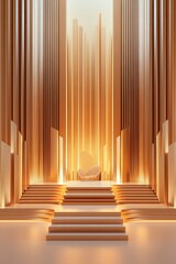 Naklejka premium Golden throne room. Opulent, elegant, and serene.