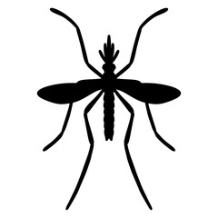 mosquito silhouette icon. mosquito image isolated on white background.