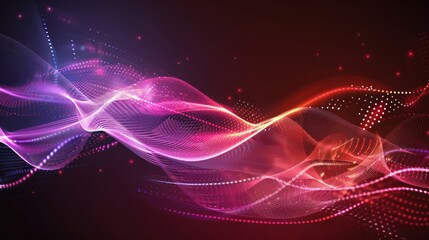 Fototapeta premium Colorful abstract waves of light flowing in a dark background