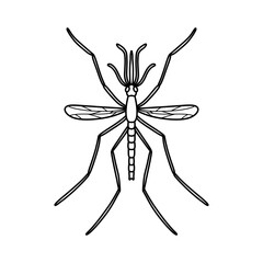 Mosquito icon flat design template vector illustration. mosquito line art drawing vector