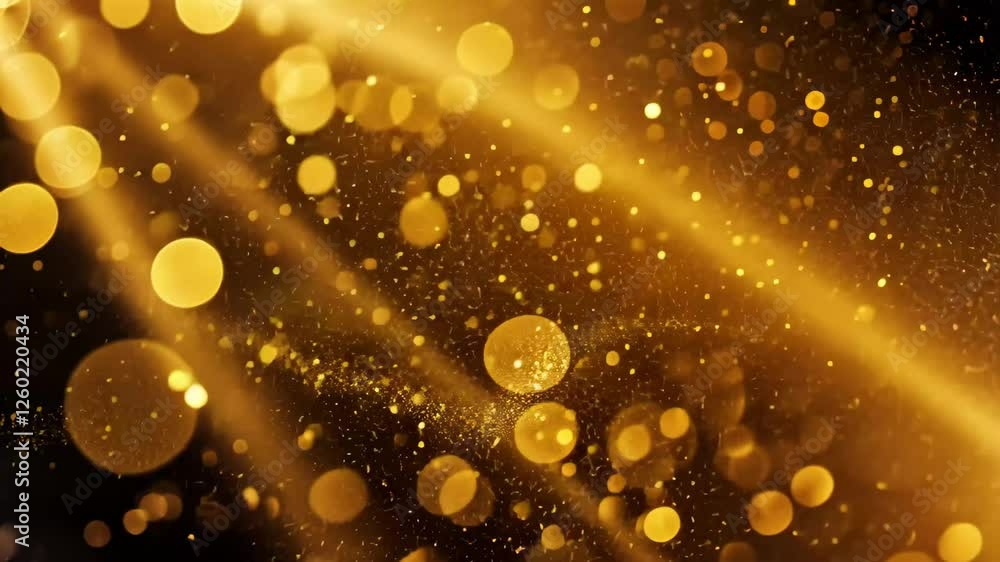 Aufkleber countless golden bokeh lights twinkle against a dark backdrop, creating a magical and festive atmosp