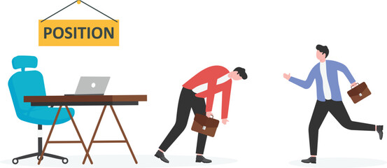 Business concept vector illustration of employee replacement. Business people


