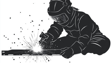 a photograph of a female welder