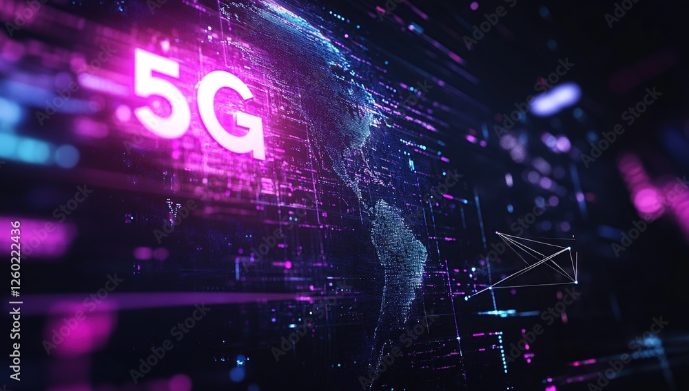 Poster exploring 5g network: global connectivity and high-speed data transmission revolutionizing the digit