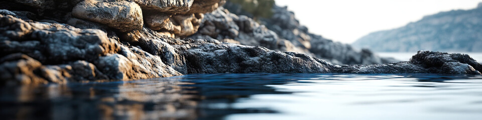 Rocks and Calm Water at Shoreline