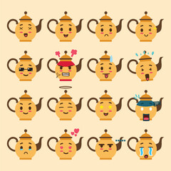 a Teapot emoticon set for emoji project or design element
