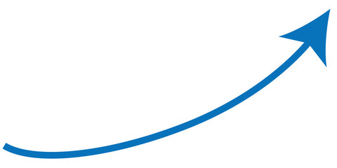 Curved arrow icon. Blue rounded arrow. arrow icon for your web site design, logo, app, UI. arrow indicated the direction symbol. curved arrow sign. Business growth investment economy value concept.