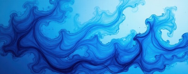 Fototapeta premium Intense blue swirls, close-up watercolor texture, visual, image, beauty