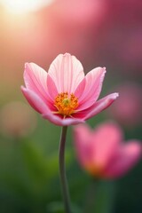 Fototapeta premium Soft focus spring flower, asymmetrical blur, holiday vibe, green, blossom