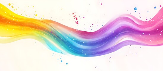 Abstract rainbow flowing ribbons