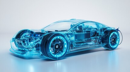 Transparent diagram of new energy vehicle structure