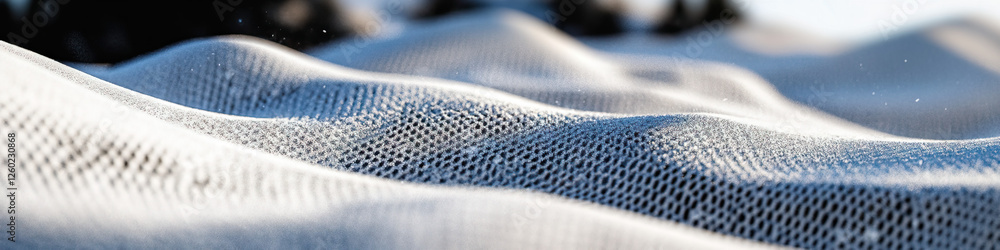 Poster textured surface with undulating pattern and powder coating